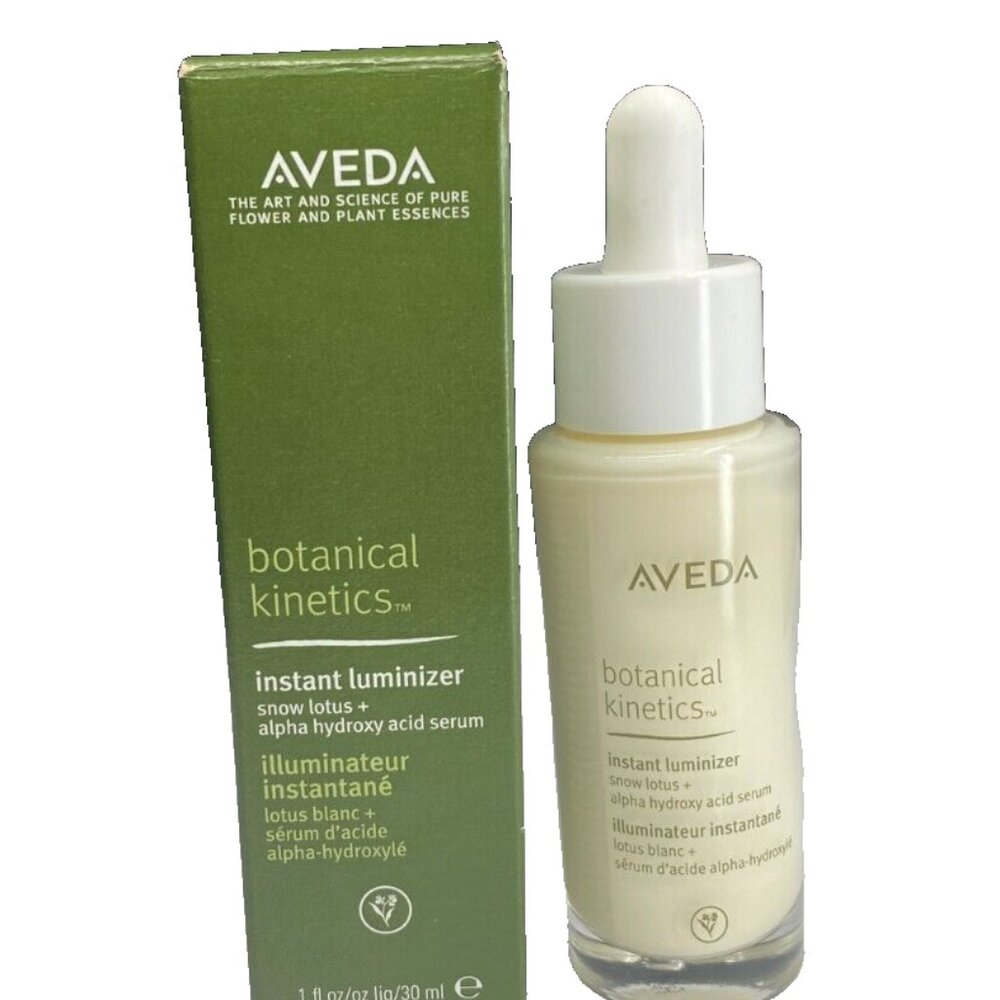 Aveda Botanical Kinetics Instant Luminizer Snow Lotus + Alpha Serum 1 oz NIB
